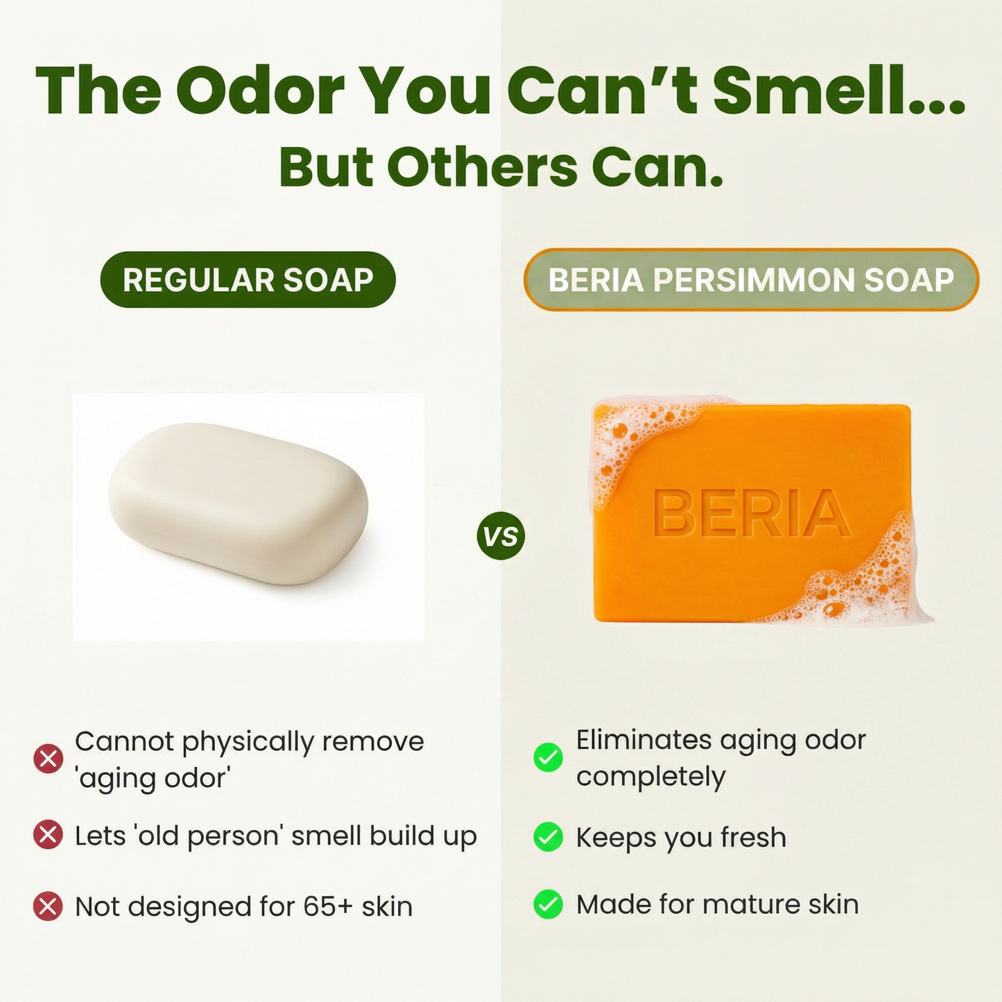 Beria Persimmon Soap - Remove Anti-Aging Odor